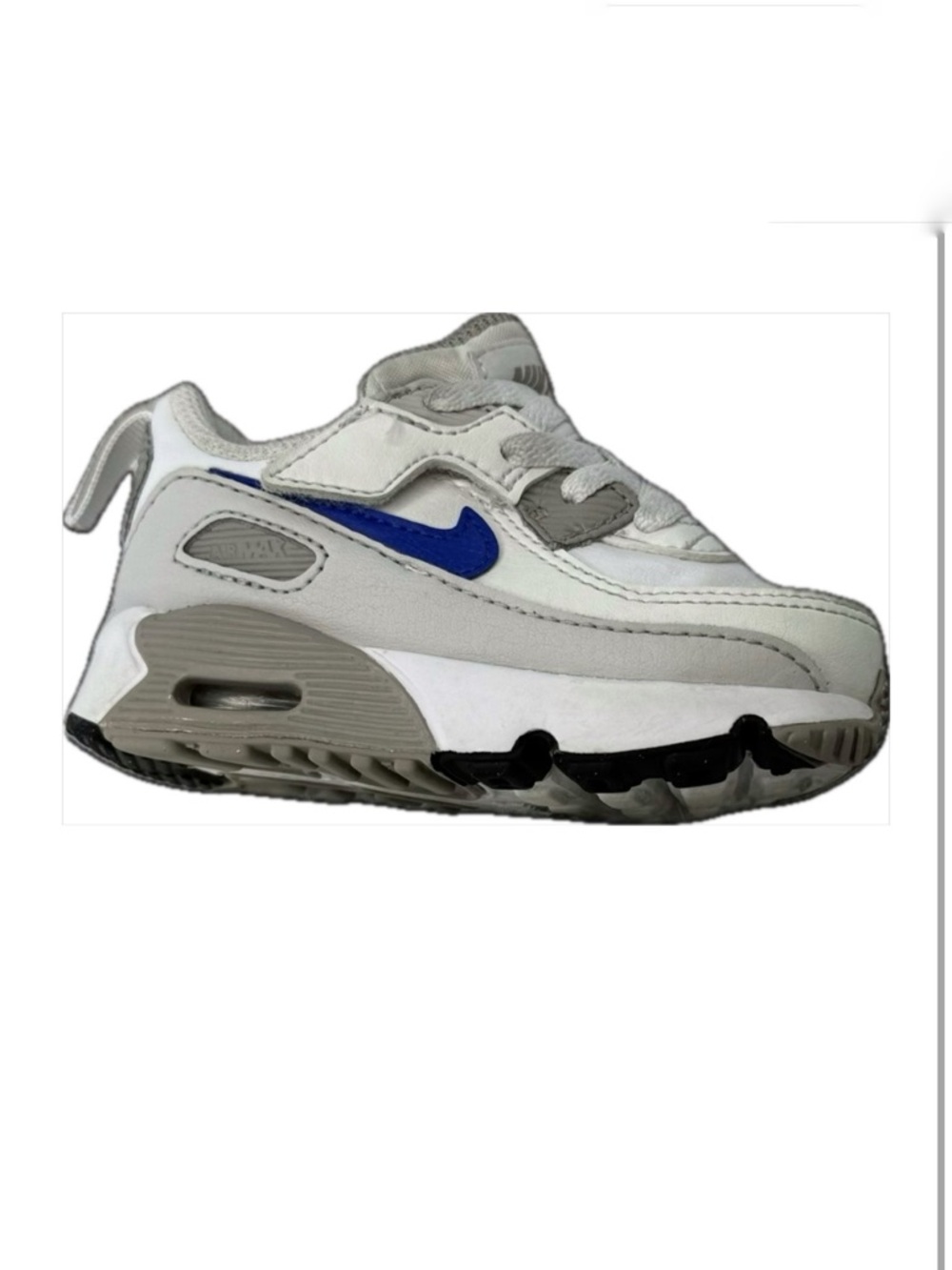Nike Air Max 90 EasyOn Toddler Sneakers White Racer Blue Grey Size 5C